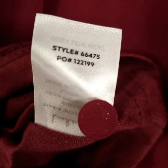 Lulus Romper Womens XL Burgundy Snap Front Sheer Lined Elastic Waist Sleeve - Picture 14 of 15